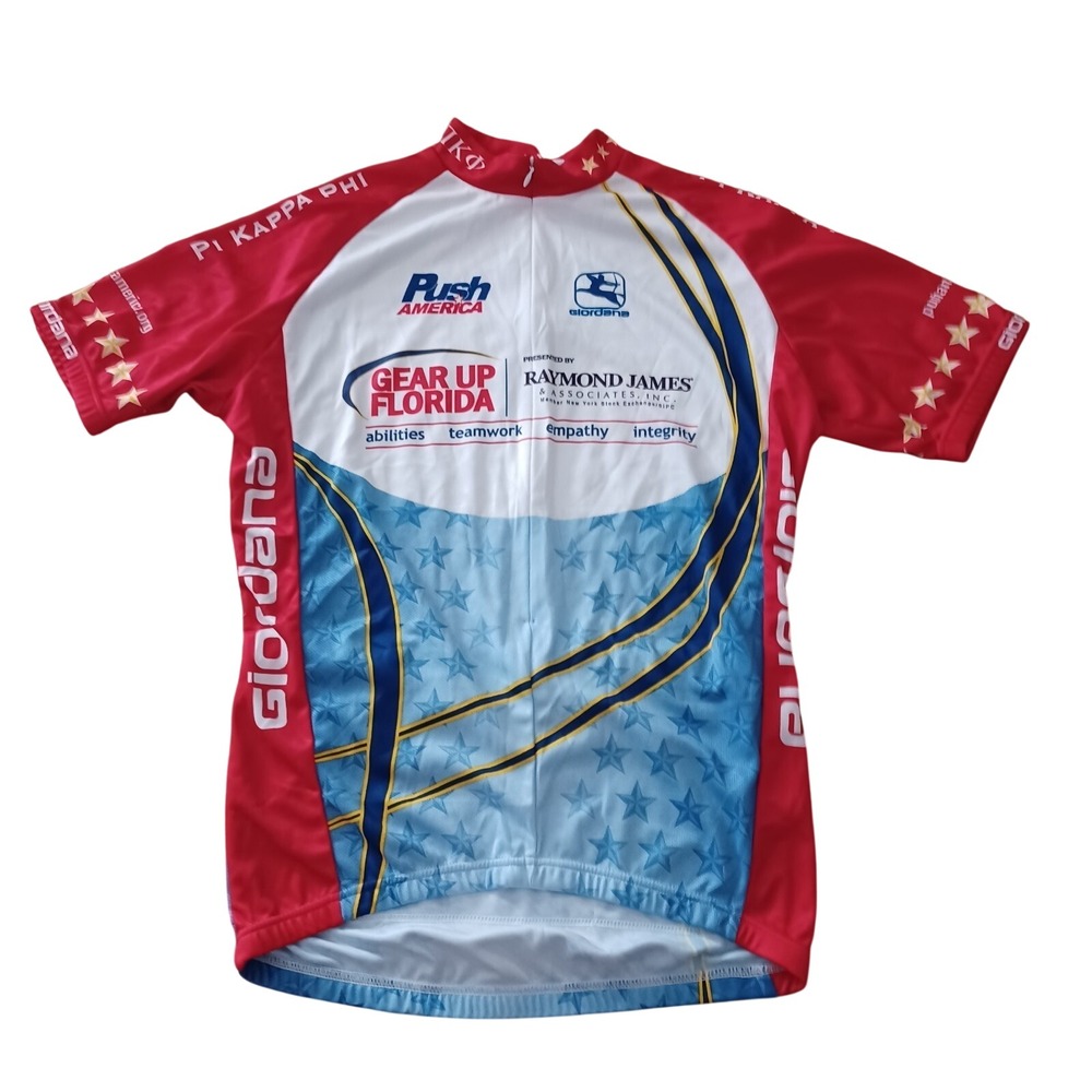 Giordana Mens Gear Up Florida Pi Kappa Phi Cycling Jersey Red‎ White Blue Large